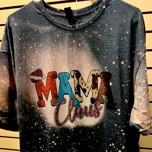 2XL Custom Bleached “Mama Claus” Gildan Softstyle T-shirt